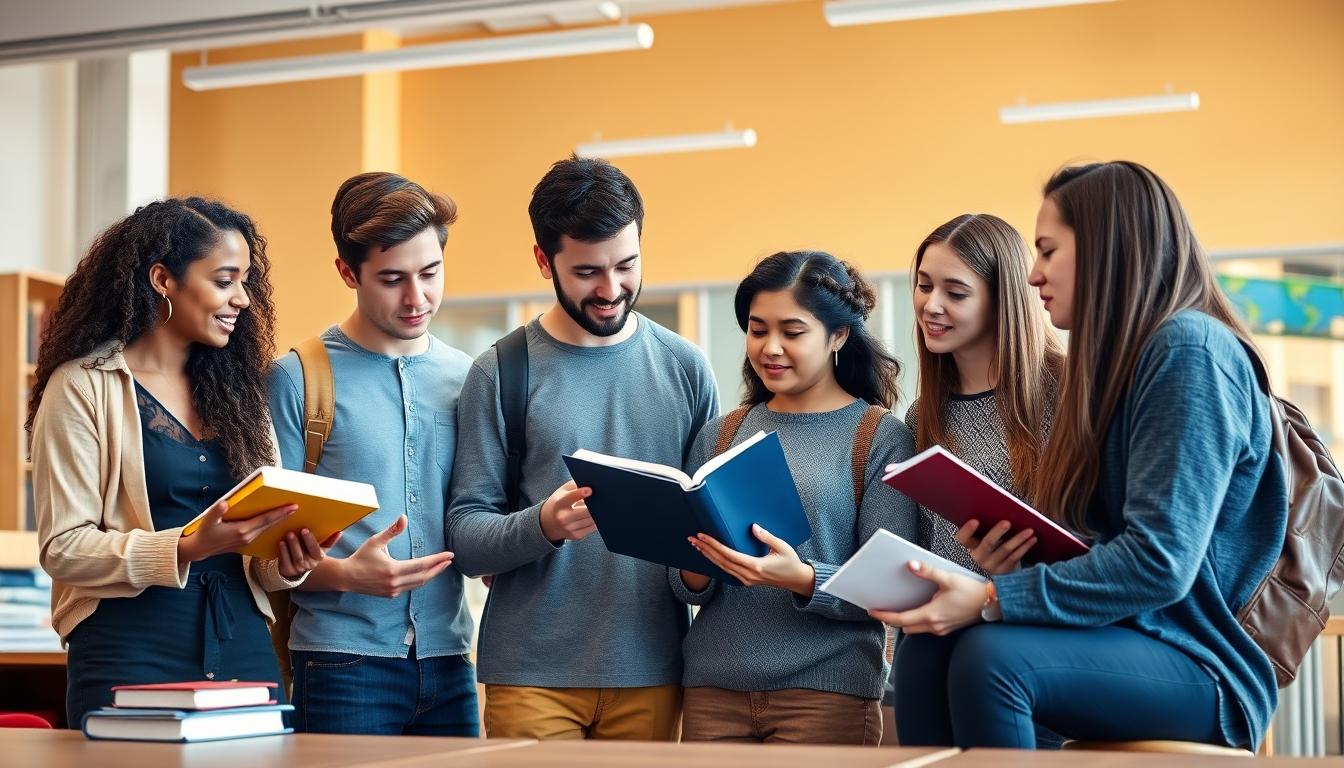 Students working in research laboratory